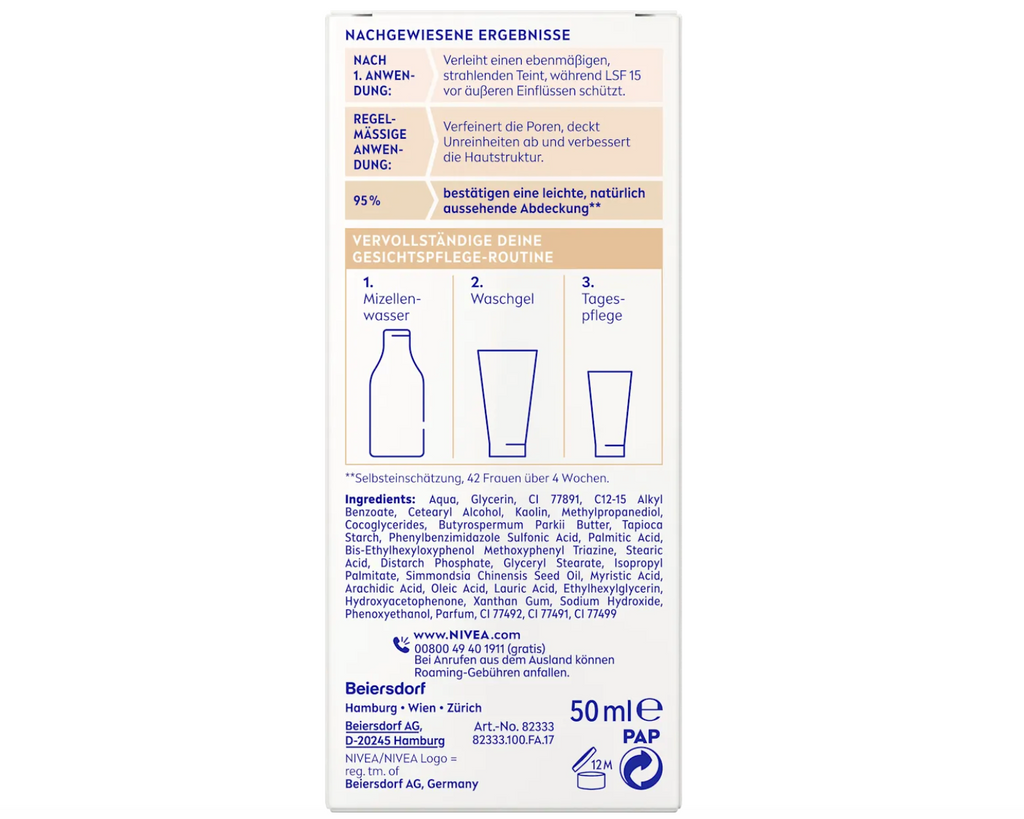 NIVEA BB Creme Essentials 5in1 SPF 15 – Tinted Moisturizing Day Cream