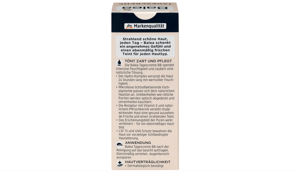 Balea BB Day Cream Light Skin Tone SPF 15 – Tinted Moisturizer with Vitamin E