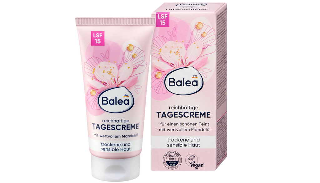 Balea Rich Face Cream SPF 15 – Moisturizing with Almond Oil for Dry Skin